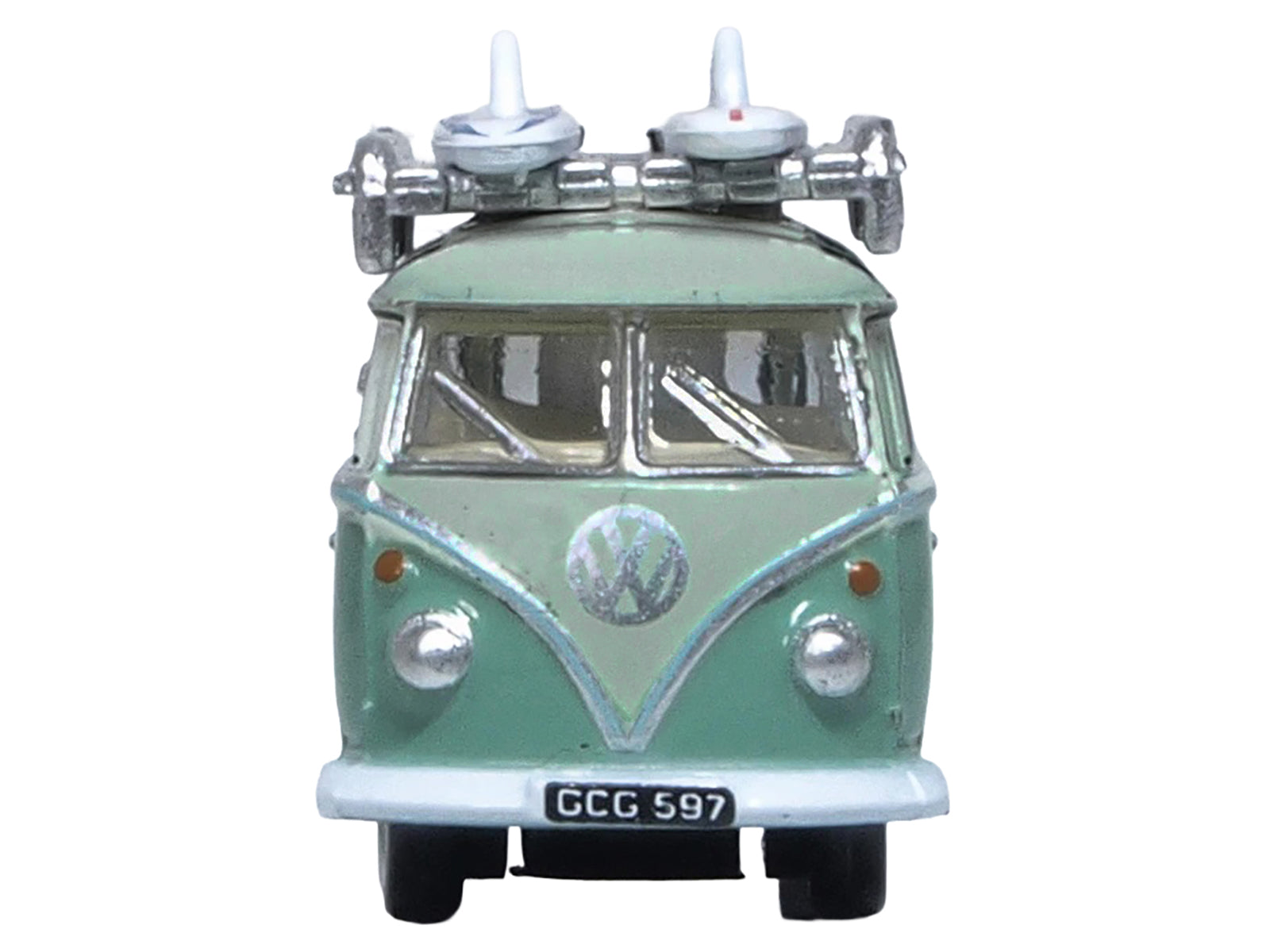 Volkswagen T1 Samba Bus RHD (Right Hand Drive) Green Two-Tone with Surfboards on Roof Rack 1/148 (N) Scale Diecast Model Car by Oxford Diecast - image 3