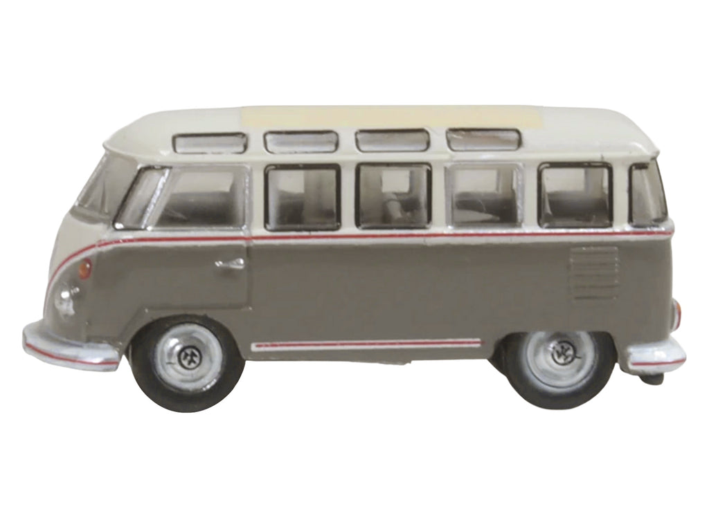 Volkswagen T1 Samba Bus Mouse Grey and Pearl White with Red Stripes 1/148 (N) Scale Diecast Model Car by Oxford Diecast - image 2