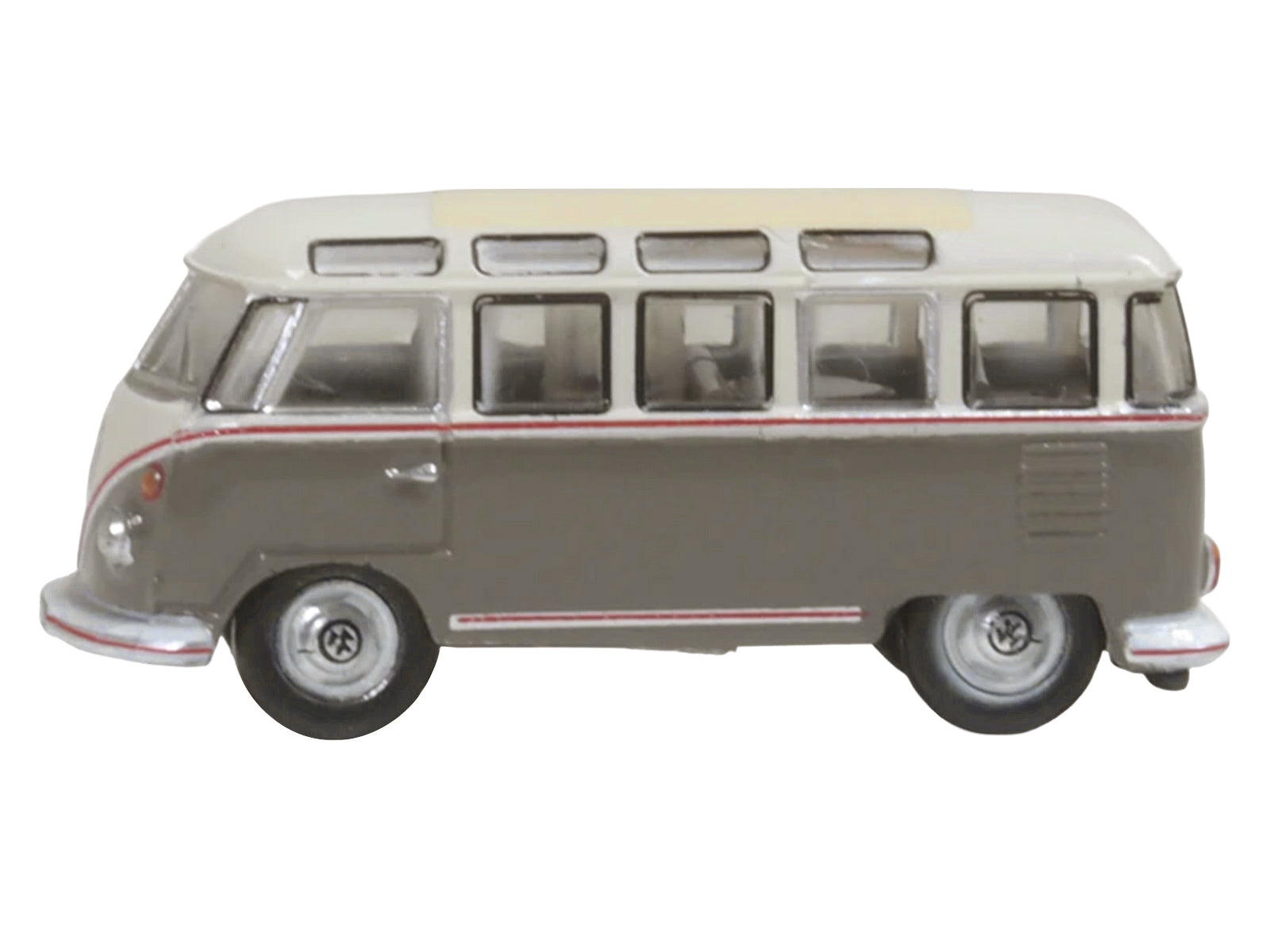 Volkswagen T1 Samba Bus Mouse Grey and Pearl White with Red Stripes 1/148 (N) Scale Diecast Model Car by Oxford Diecast - image 2