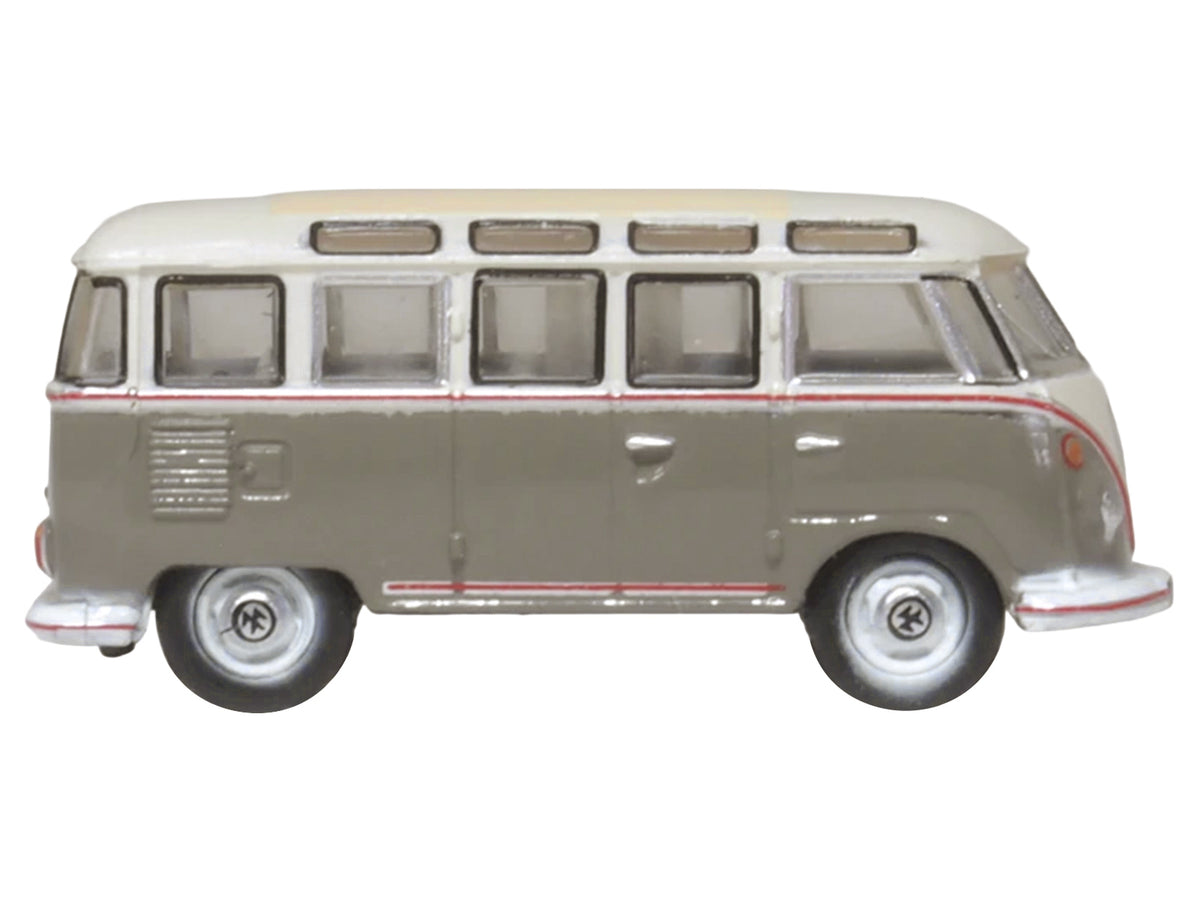 Volkswagen T1 Samba Bus Mouse Grey and Pearl White with Red Stripes 1/148 (N) Scale Diecast Model Car by Oxford Diecast - image 3