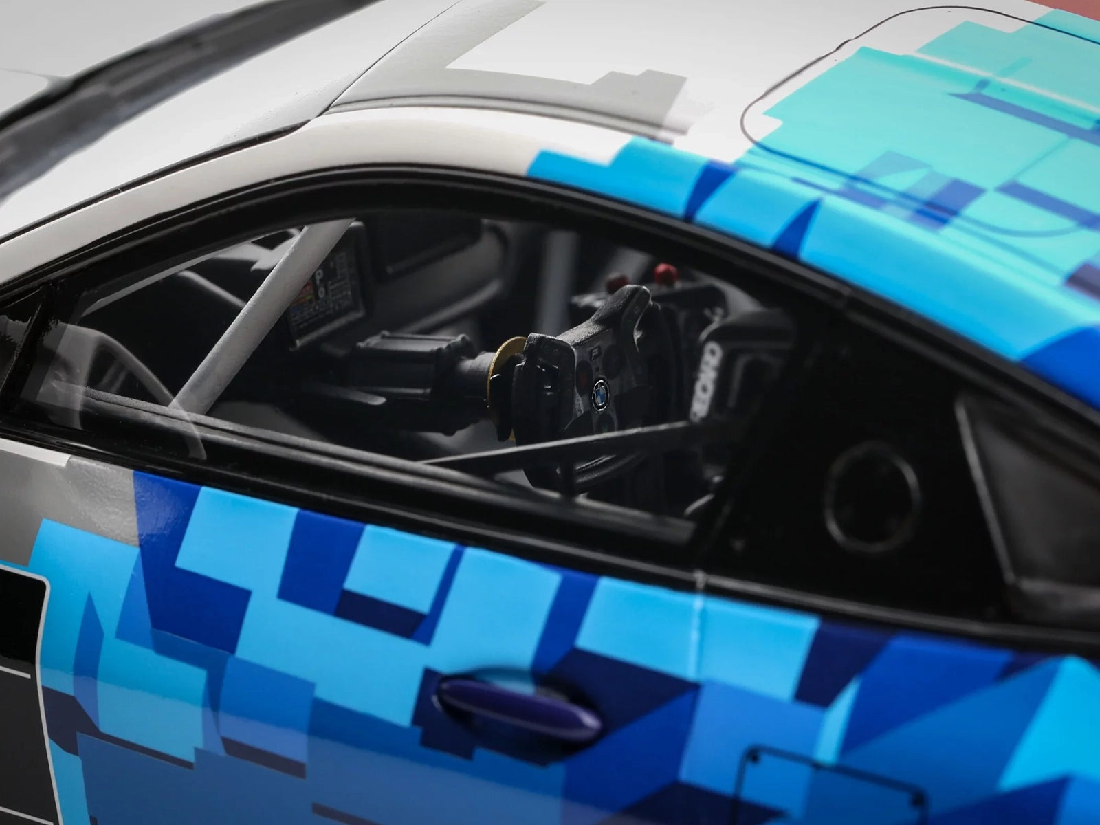 2024 BMW M4 GT4 #1 "M Motorsport Livery" Black and White with Red and Blue Graphics Limited Edition to 999 pieces Worldwide 1/18 Model Car by Otto Mobile - image 2