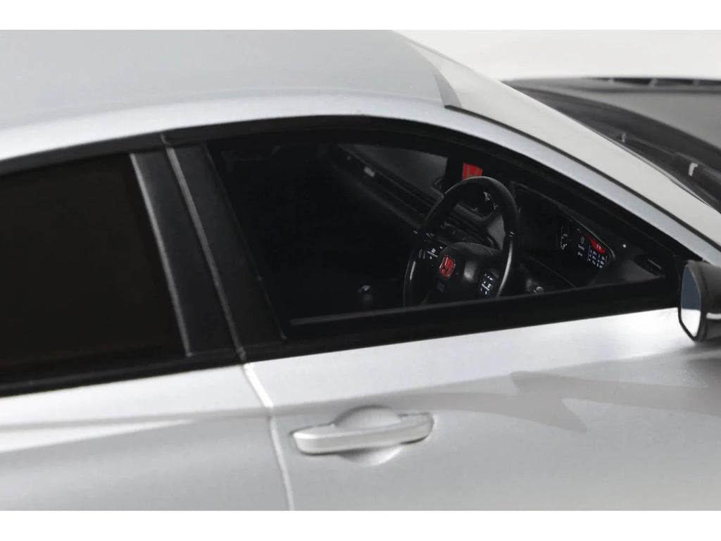 2024 Honda Civic Type R Mugen Group B RHD (Right Hand Drive) Matt Silver Metallic with Black Hood Limited Edition to 999 pieces Worldwide 1/18 Model Car by Otto Mobile - image 2