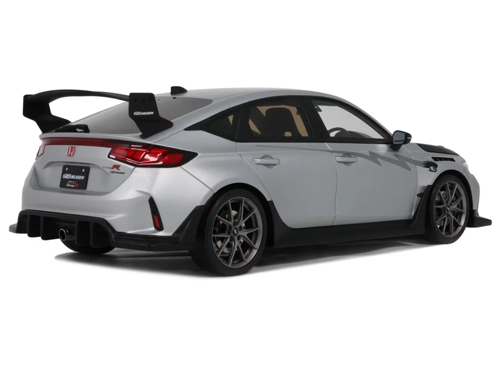 2024 Honda Civic Type R Mugen Group B RHD (Right Hand Drive) Matt Silver Metallic with Black Hood Limited Edition to 999 pieces Worldwide 1/18 Model Car by Otto Mobile - image 5