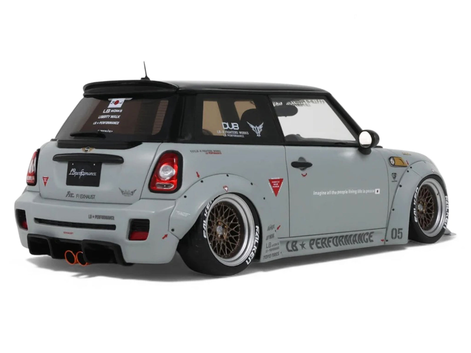 2015 Mini Cooper R56 LB-Works "LB Nation" Gray with Black Top Limited Edition to 999 pieces Worldwide 1/18 Model Car by Otto Mobile - image 5