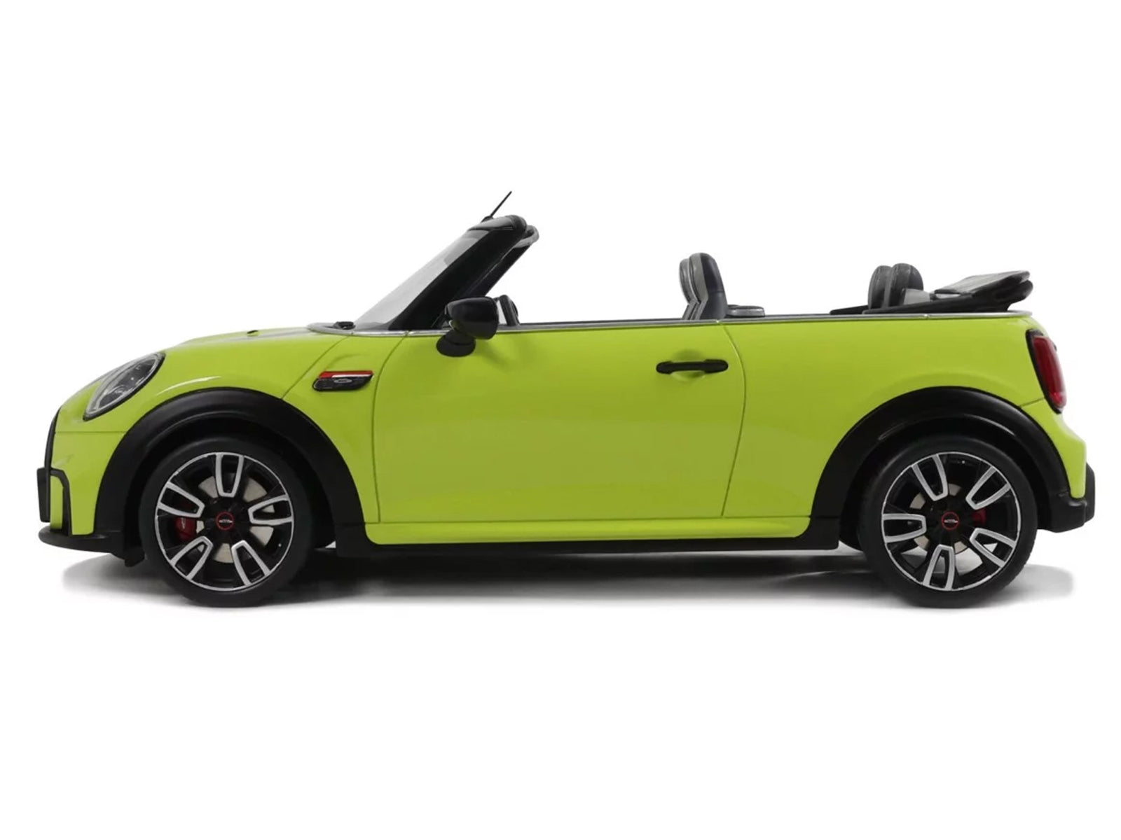 2021 Mini JCW Cabrio Zesty Yellow with Black Stripes 1/18 Model Car by Otto Mobile