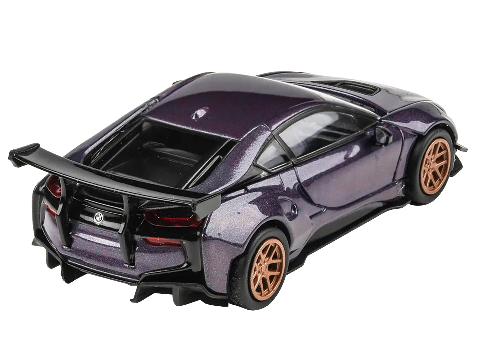 BMW i8 Liberty Walk Twilight Purple Metallic with Gold Wheels 1/64 Diecast Model Car by Paragon Models - image 4