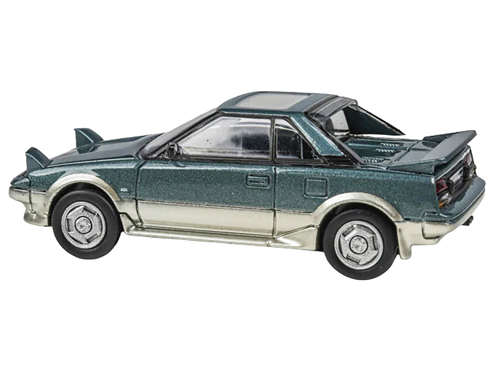 1985 Toyota MR2 MK1 Green Metallic and Gold with Sunroof 1/64 Diecast Model Car by Paragon Models - image 2