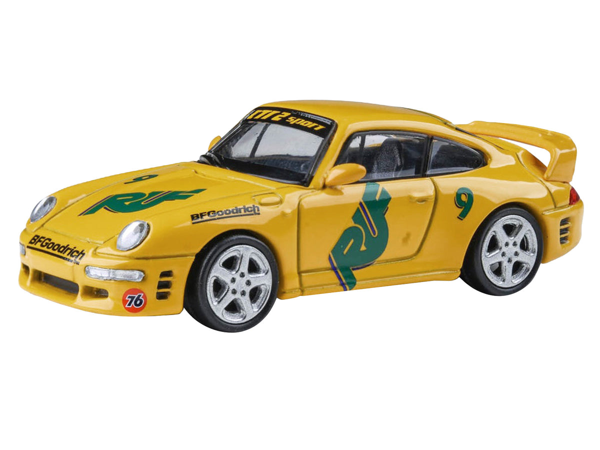 RUF CTR2 #9 "Pikes Peak" Yellow with Graphics 1/64 Diecast Model Car by Paragon Models - image 2