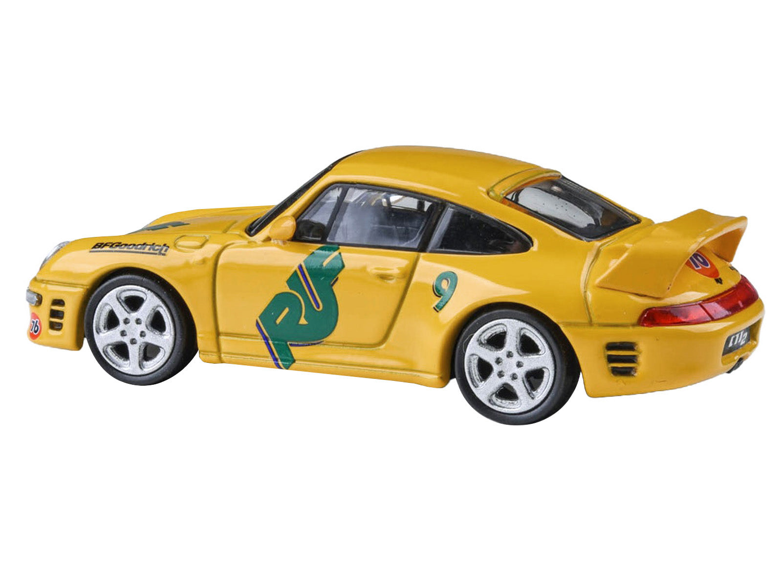 RUF CTR2 #9 "Pikes Peak" Yellow with Graphics 1/64 Diecast Model Car by Paragon Models - image 3