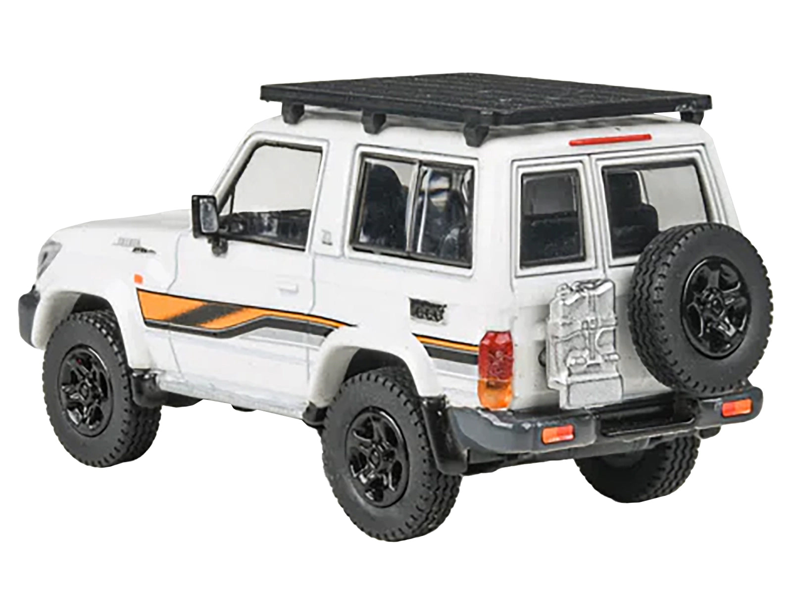 2023 Toyota Land Cruiser 71 White "70th Anniversary" with Stripes and Roofrack 1/64 Diecast Model Car by Paragon Models - image 3
