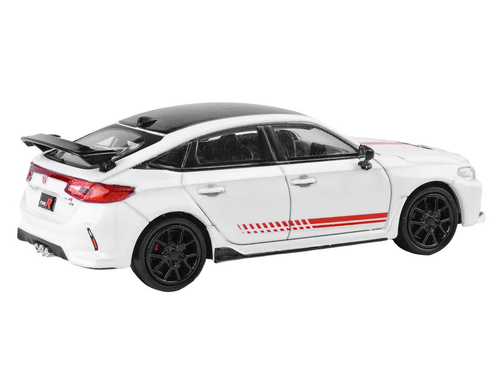 2025 Honda Civic Type R FL5 "Ultimate Edition" White with Red Stripes and Black Top 1/64 Diecast Model Car by Paragon - image 2
