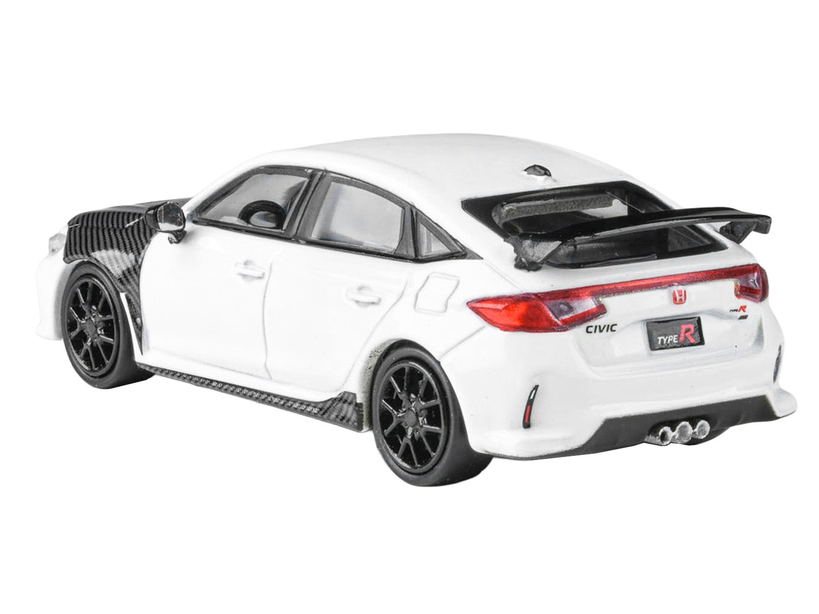 2025 Honda Civic Type R FL5 White with Carbon Hood and Accents 1/64 Diecast Model Car by Paragon Models - image 4