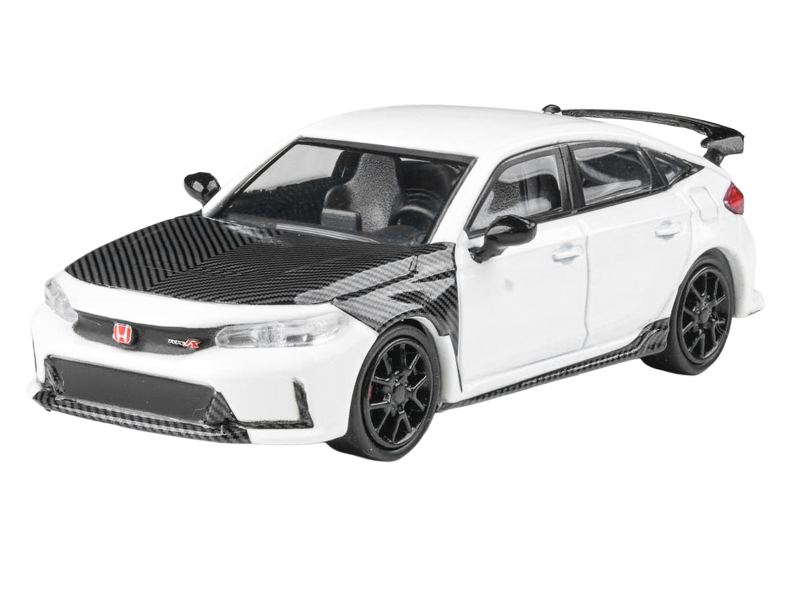 2025 Honda Civic Type R FL5 White with Carbon Hood and Accents 1/64 Diecast Model Car by Paragon Models - image 5