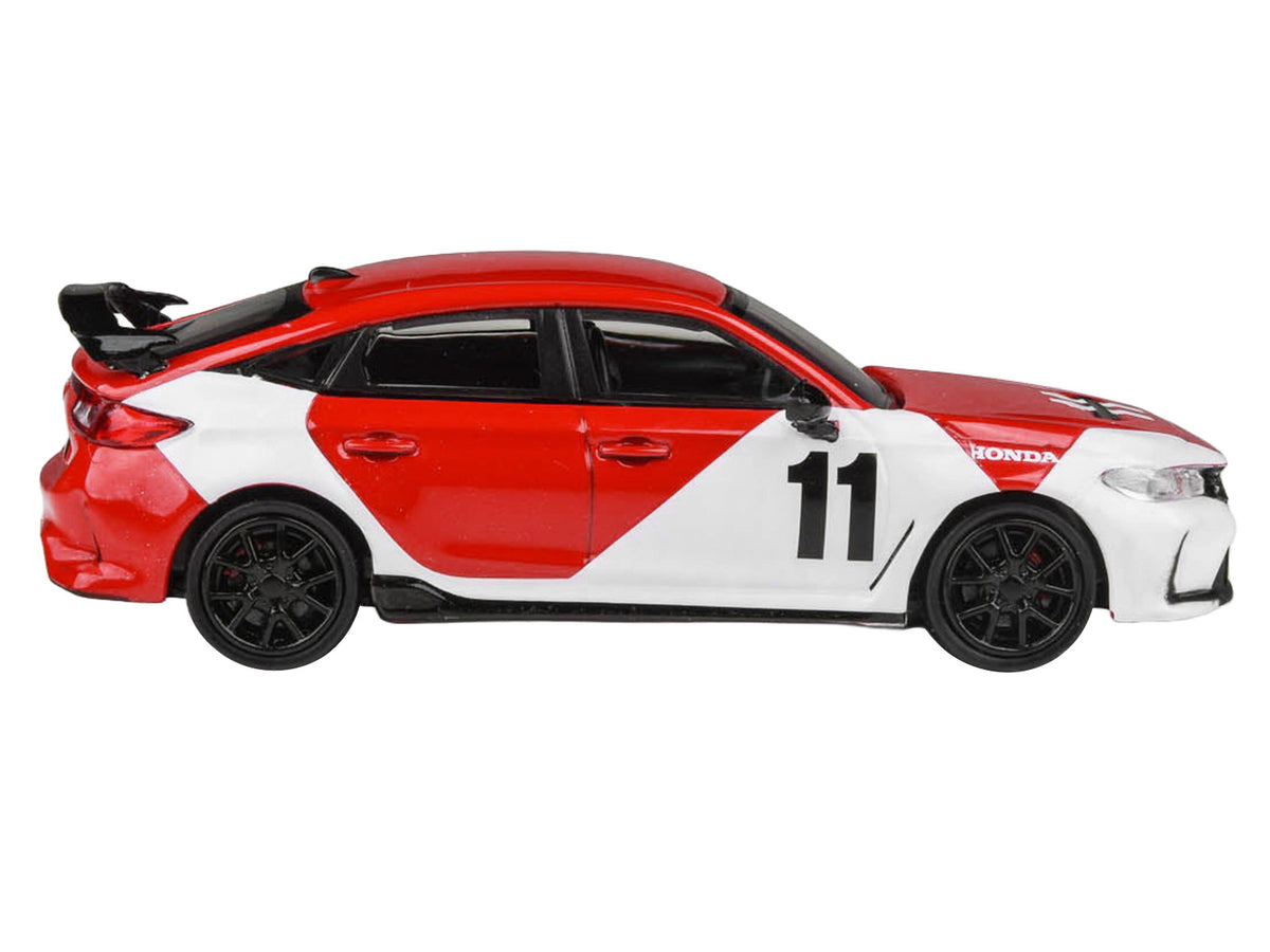 2025 Honda Civic Type R FL5 #11 "1965 Mexico GP Heritage" Red and White 1/64 Diecast Model Car by Paragon Models - image 3