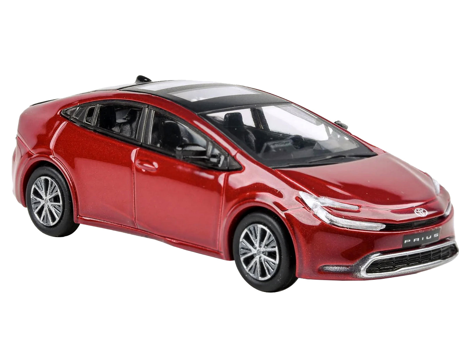 2023 Toyota Prius Supersonic Red Metallic with Black Top and Sun Roof and Sun Roof 1/64 Diecast Model Car by Paragon Models - image 2