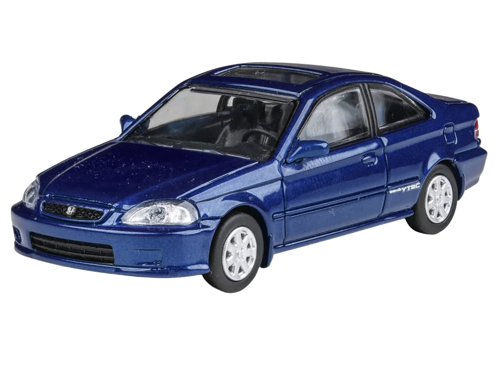 1999 Honda Civic Coupe Electron Blue Pearl Metallic with Sunroof 1/64 Diecast Model Car by Paragon Models - image 3