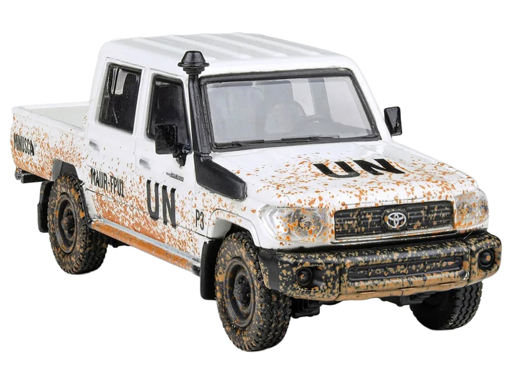 2014 Toyota Land Cruiser LC 79 Pickup Truck "UN MINUSCA" White (Dirty Version) 1/64 Diecast Model Car by Paragon Models - image 4