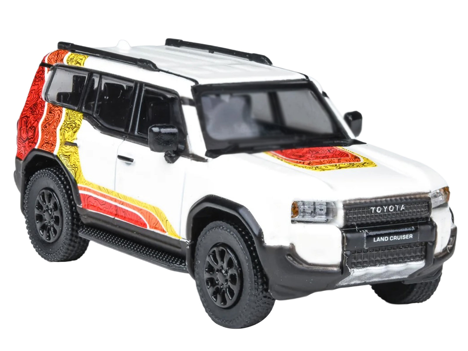 2024 Toyota Land Cruiser 250 Prado White with "TRD" Stripes 1/64 Diecast Model Car by Paragon Models - image 3