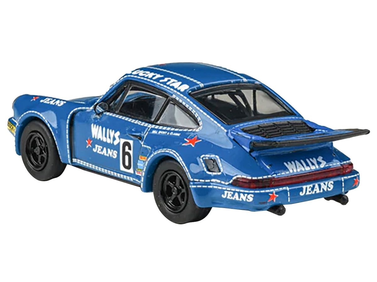 1975 Porsche 911 Carrera RSR 3.0 #6 "Kremer Racing - Wallys Jeans" Blue 1/64 Diecast Model Car by Paragon Models - image 3