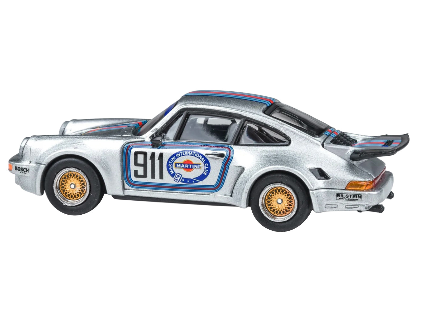 Porsche 911 Carrera RSR 3.0 "Martini Racing" Silver Metallic with Stripes 1/64 Diecast Model Car by Paragon Models - image 2