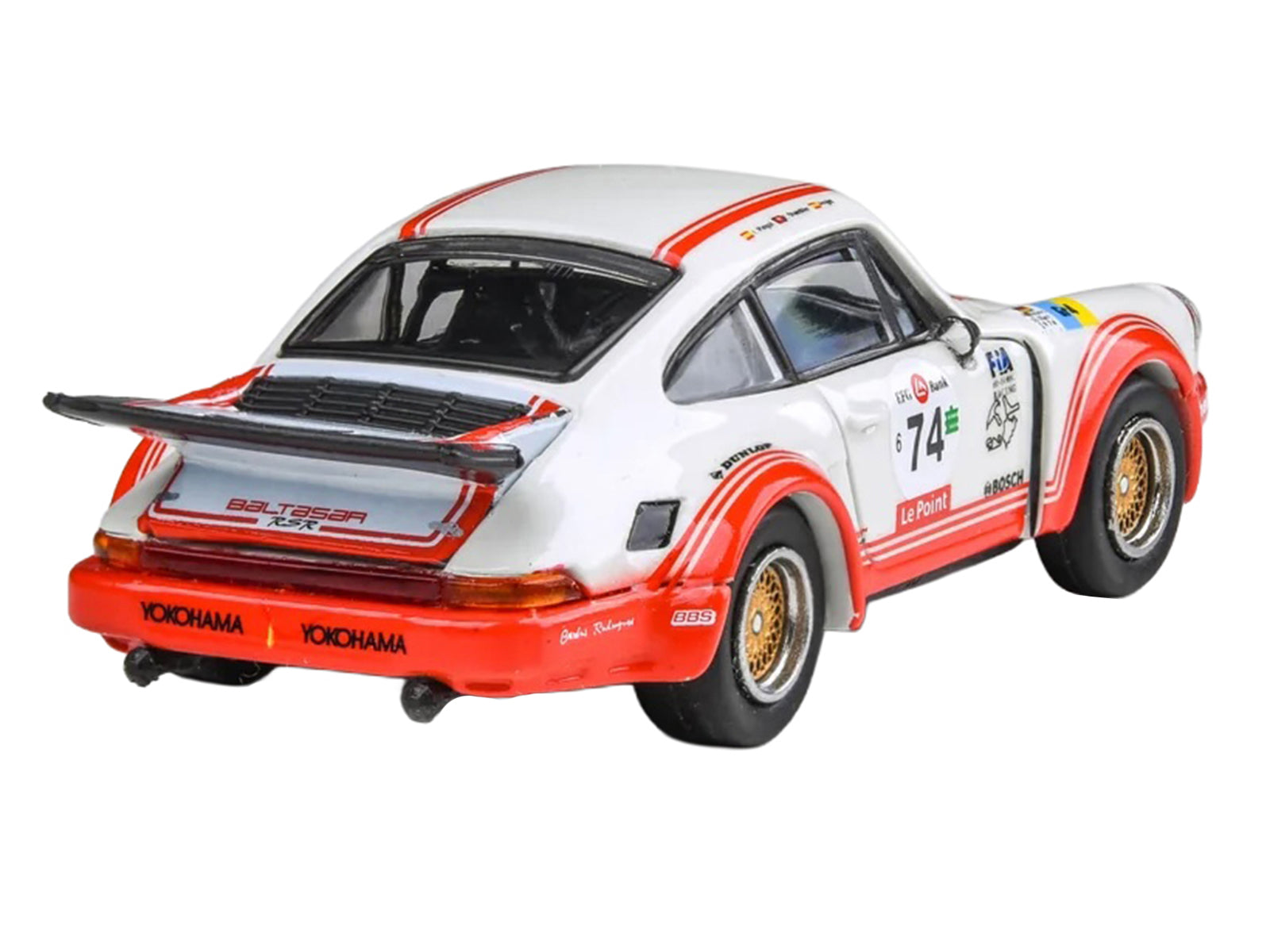 Porsche 911 Carrera RSR 3.0 #74 "Aurora Racing" White with Red Stripes 1/64 Diecast Model Car by Paragon Models - image 4