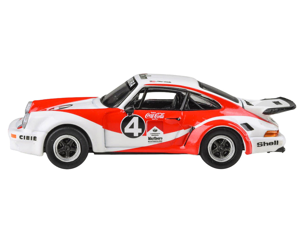 1976 Porsche 911 Carrera RSR 3.0 Ecuador #4 "Fernando Madera" White and Red with Graphics 1/64 Diecast Model Car by Paragon Models - image 3
