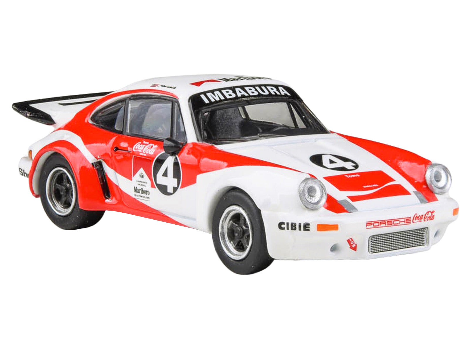 1976 Porsche 911 Carrera RSR 3.0 Ecuador #4 "Fernando Madera" White and Red with Graphics 1/64 Diecast Model Car by Paragon Models - image 5