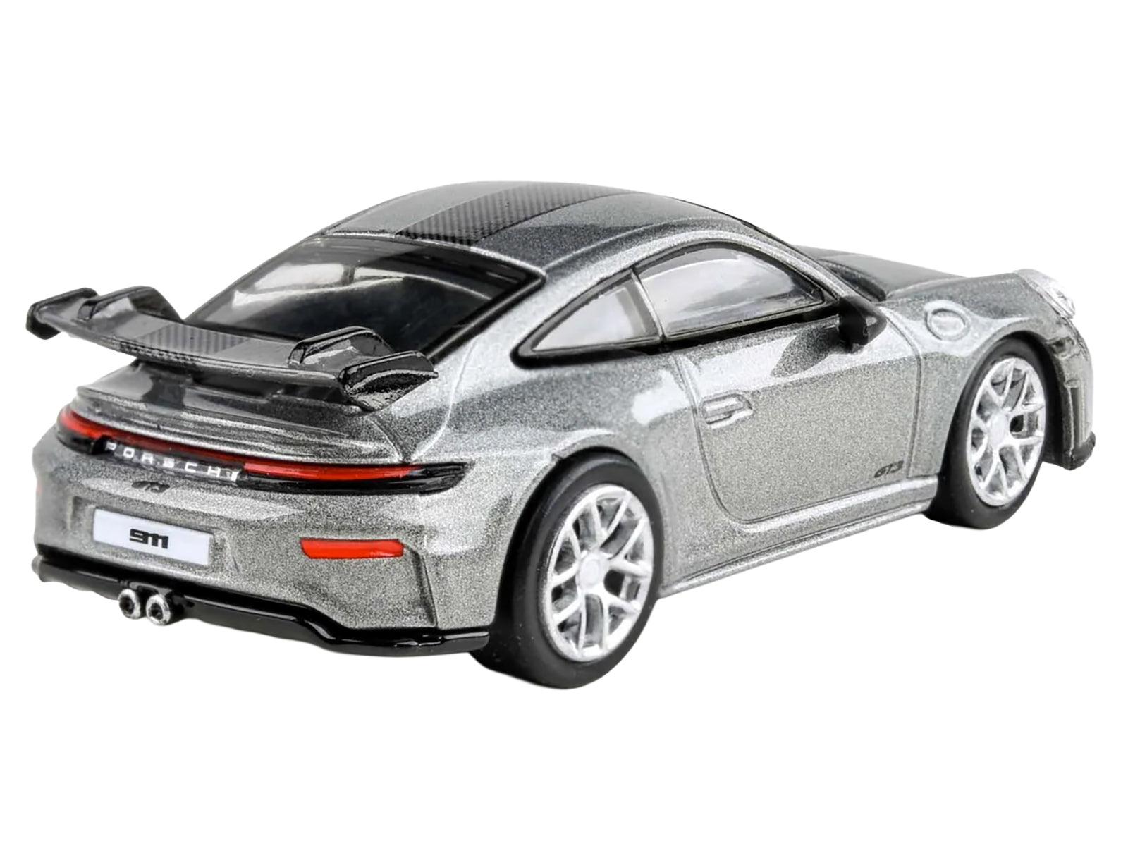 2025 Porsche 911 GT3 (992.2) GT Silver Metallic with Carbon Stripe 1/64 Diecast Model Car by Paragon Models - image 3
