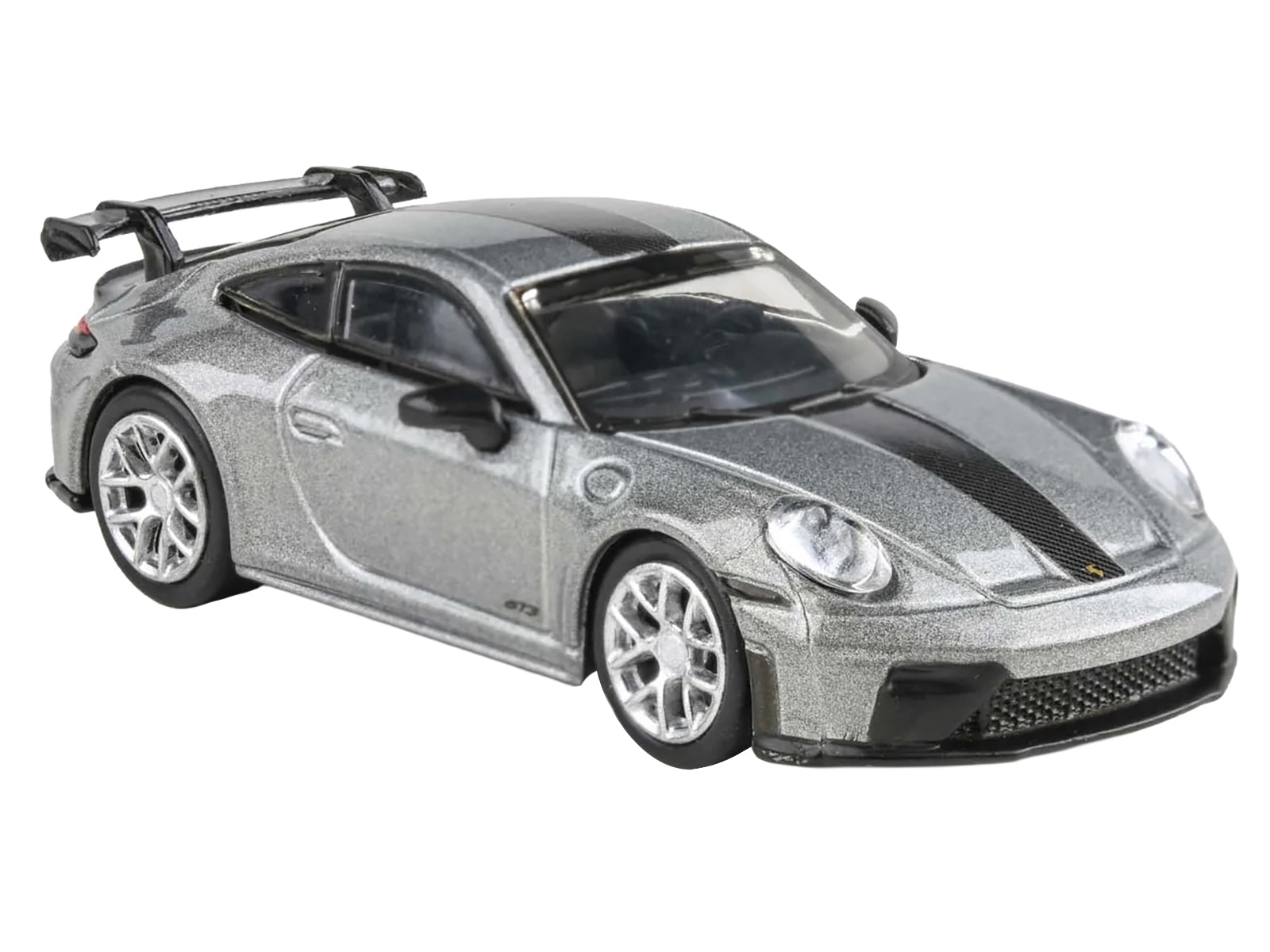 2025 Porsche 911 GT3 (992.2) GT Silver Metallic with Carbon Stripe 1/64 Diecast Model Car by Paragon Models - image 2