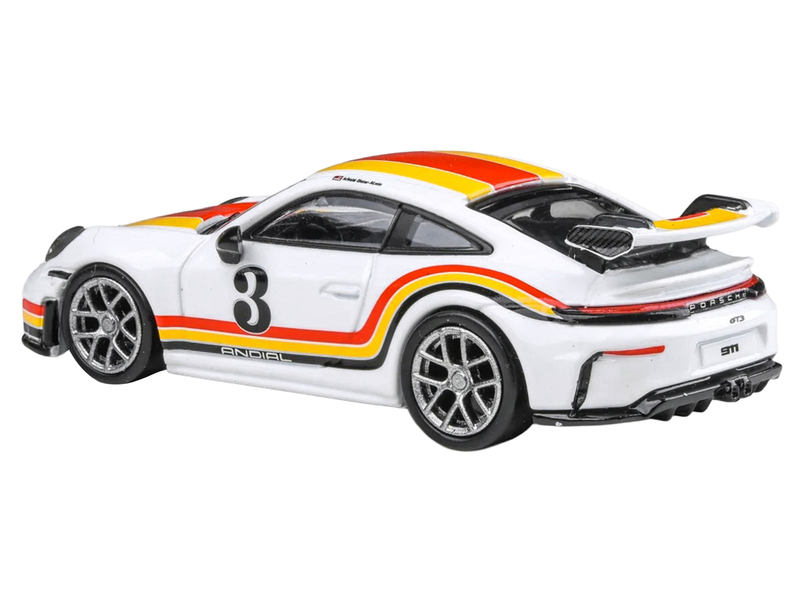 2025 Porsche 911 GT3 (992.2) #3 "Andial Livery" White with Stripes 1/64 Diecast Model Car by Paragon Models - image 2