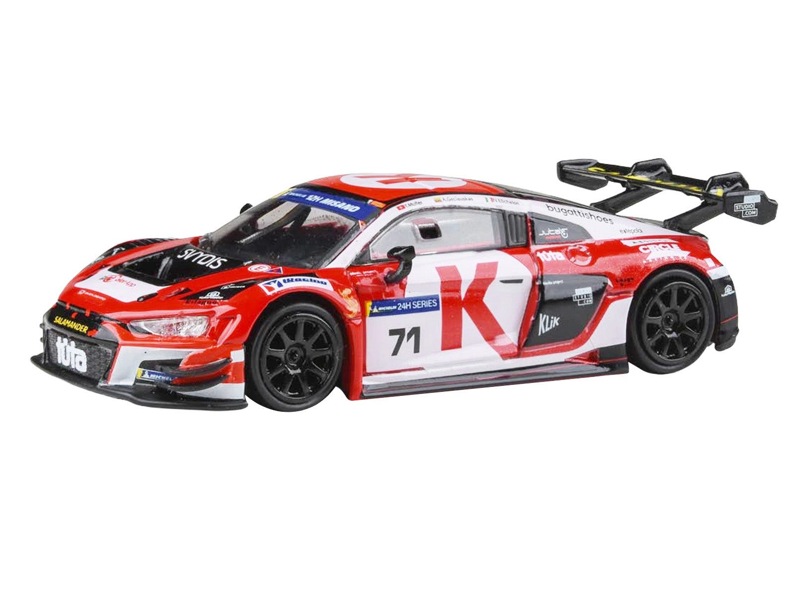 Audi R8 LMS GT3 EVO II #71 Arunas Geciauskas - Nicola Michelon - Tim Muller "Juta Racing" "12 Hours of Misano" (2025) 1/64 Diecast Model Car by Paragon Models - image 2