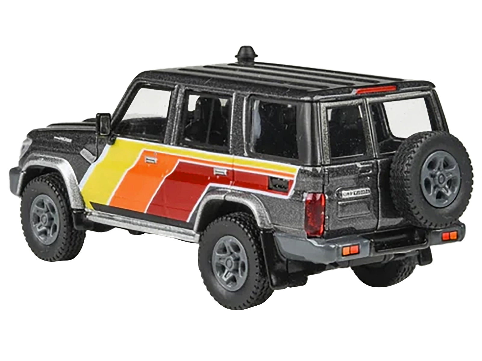 2014 Toyota Land Cruiser LC76 "TRD Livery" Gray Metallic with Stripes 1/64 Diecast Model Car by Paragon Models - image 4
