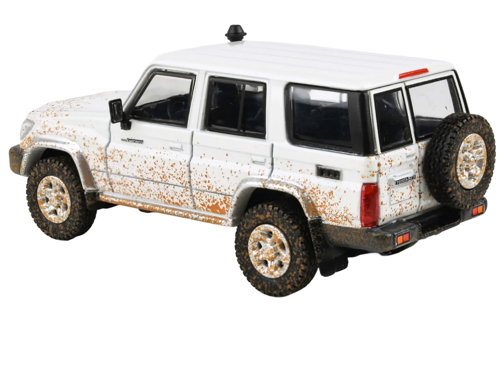 2014 Toyota Land Cruiser 76 White (Dirty Off Road Effect) 1/64 Diecast Model Car by Paragon Models - image 2