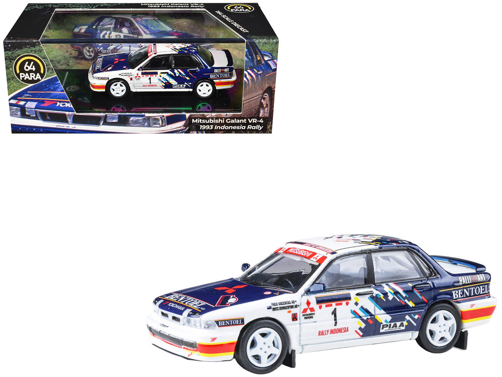 Mitsubishi Galant VR-4 RHD (Right Hand Drive) #1 Ross Dunkerton - Fred Gocentas "Rally Indonesia" (1993) 1/64 Diecast Model Car by Paragon Models
