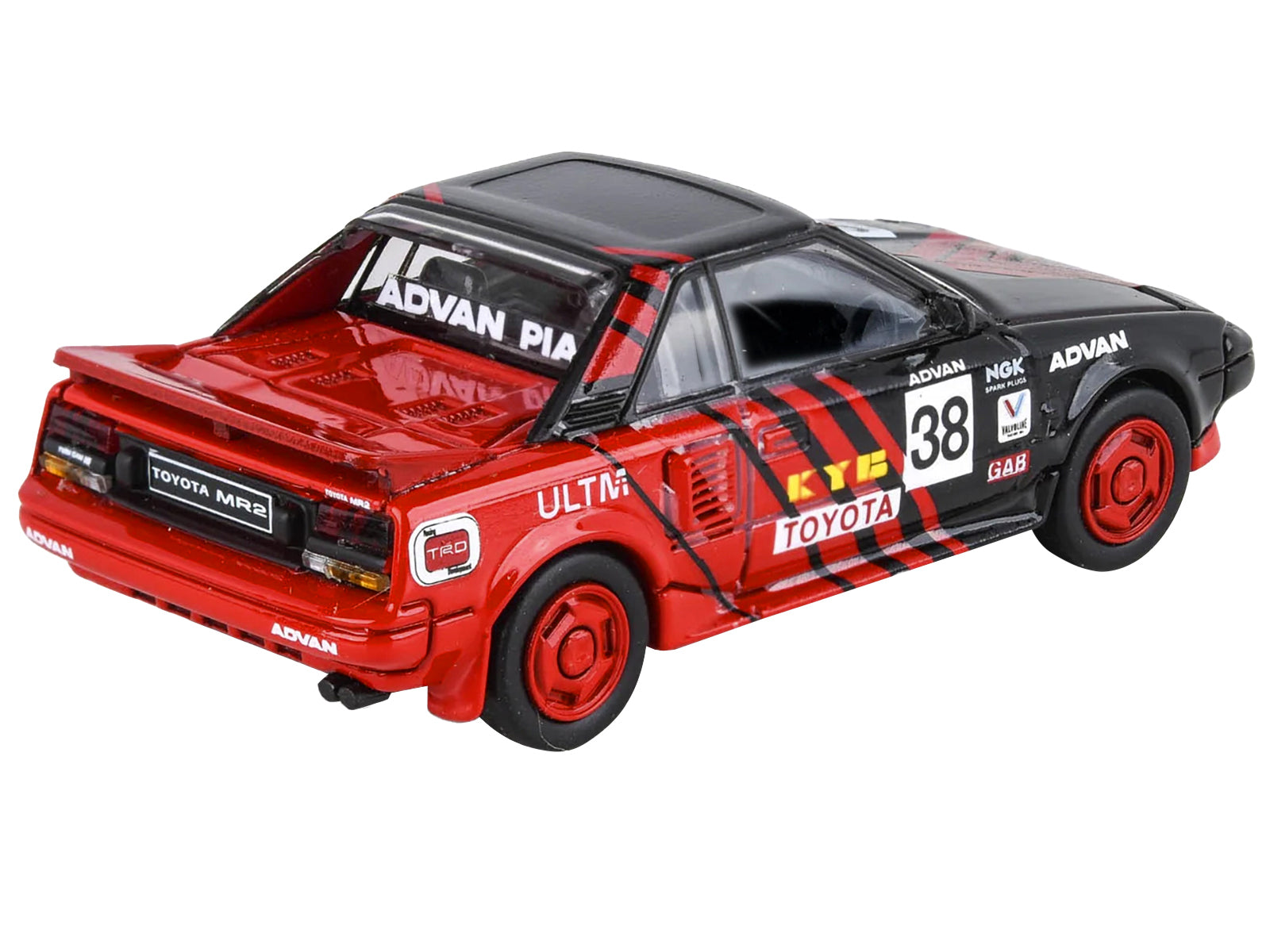 1985 Toyota MR2 MK1 RHD (Right Hand Drive) #38 Red and Black "Autocross Livery" 1/64 Diecast Model Car by Paragon Models - image 2