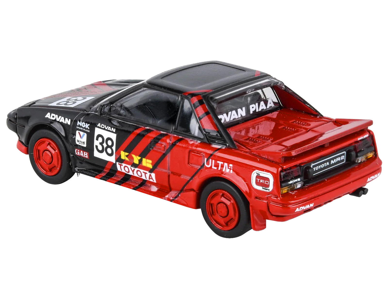 1985 Toyota MR2 MK1 RHD (Right Hand Drive) #38 Red and Black "Autocross Livery" 1/64 Diecast Model Car by Paragon Models - image 3