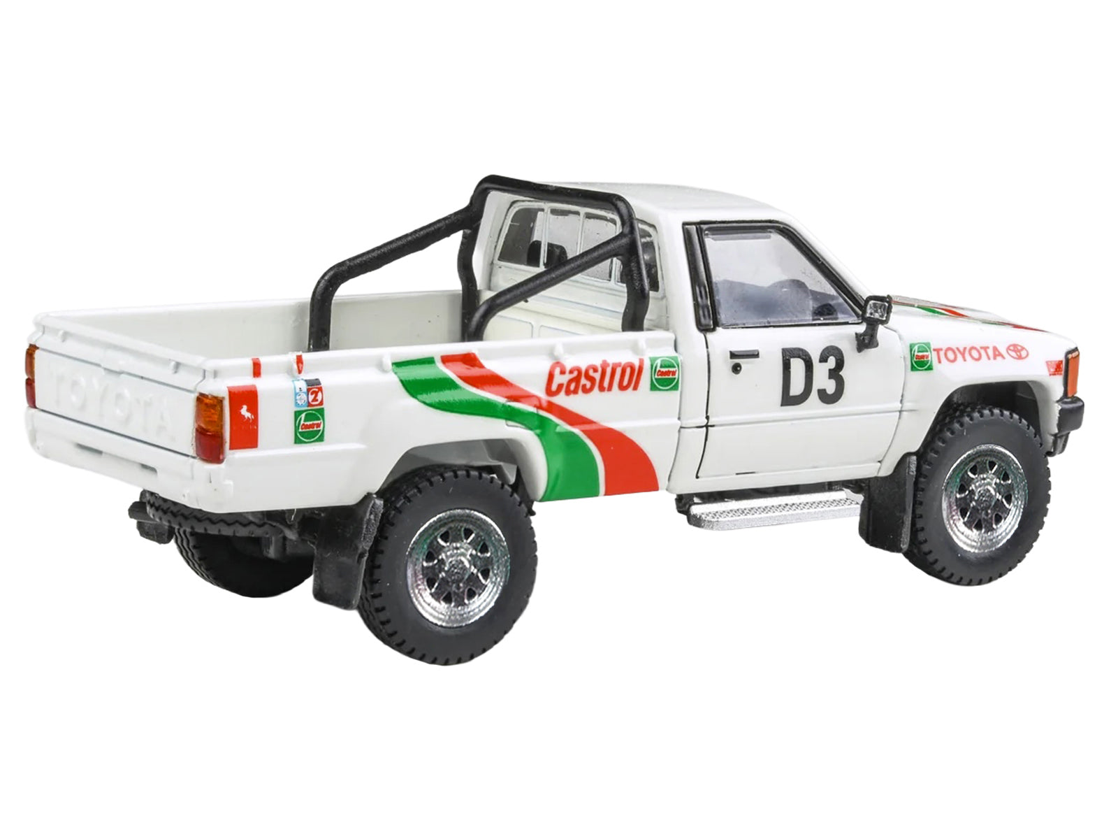 Toyota Hilux Pickup Truck #D3 "Castrol" White with Graphics "Rustenburg 400 Rally" (1995) 1/64 Diecast Model Car by Paragon Models - image 3