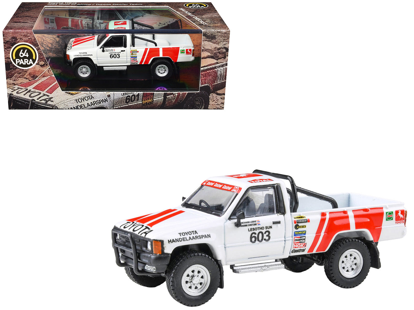 Toyota Hilux Pickup Truck #603 Kassie Coetzee - Richard Leeke Winner "Roof of Africa" (1993) 1/64 Diecast Model Car by Paragon Models