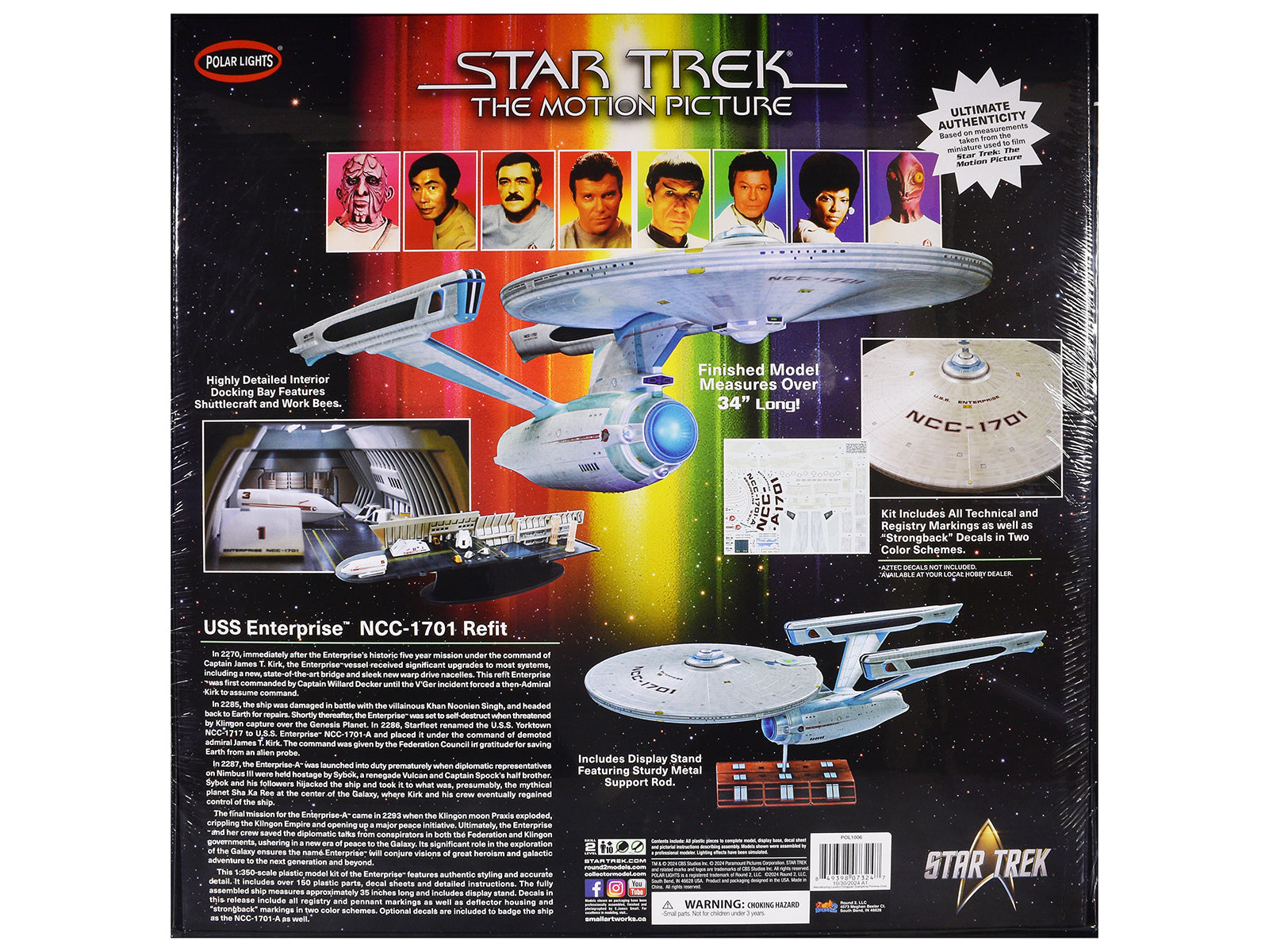 Skill 2 Model Kit U.S.S. Enterprise NCC-1701 Refit Spaceship "Star Trek: The Motion Picture" (1979) Movie 1/350 Scale Model by Polar Lights - image 4