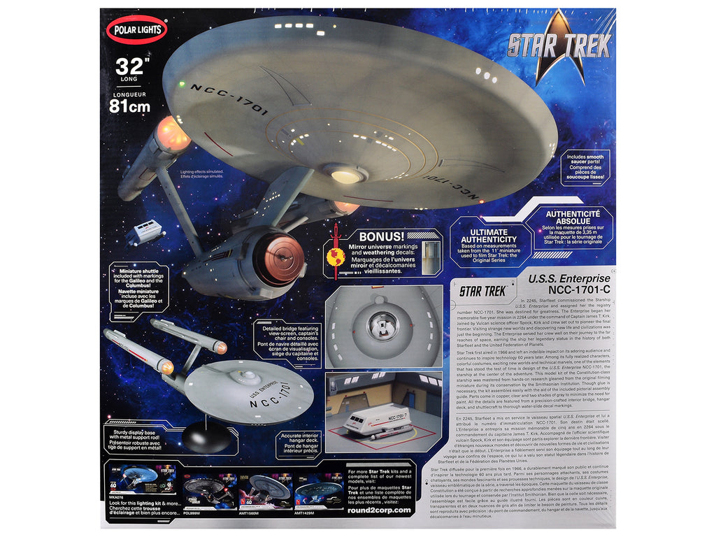 Skill 2 Model Kit U.S.S. Enterprise NCC-1701 60th Anniversary Edition "Star Trek: The Original Series" (1966-1969) TV Series Limited Edition to 1701 pieces Worldwide 1/350 Scale Model by Polar Lights - image 4