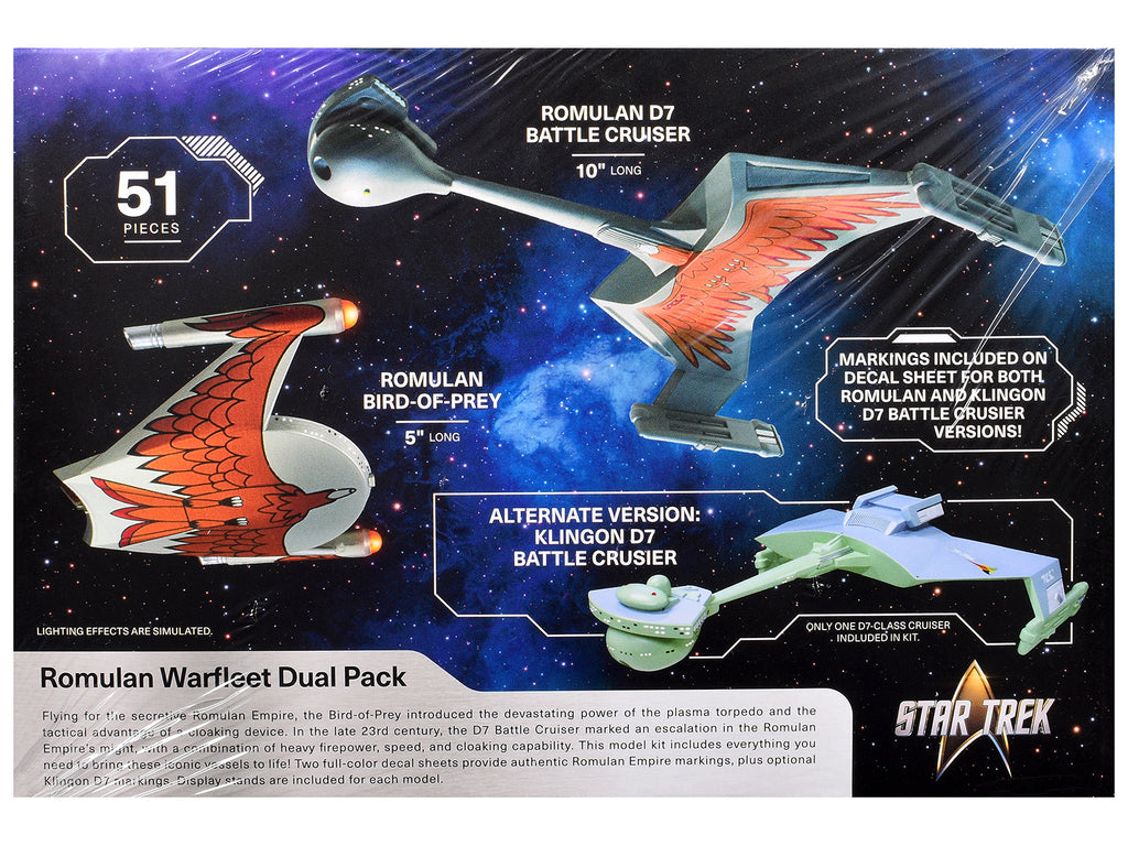 Skill 2 Model Kit Romulan Warfleet Dual Pack "Star Trek: The Original Series" (1966-1969) TV Series 1/1000 Scale Model by Polar Lights - image 4