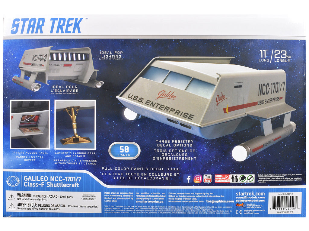 Skill 2 Model Kit Galileo Shuttlecraft "Star Trek: The Original Series" (1966-1968) TV Series 1/32 Scale Model by Polar Lights - image 4