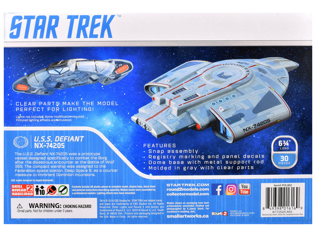 Skill 2 Snap Model Kit USS Defiant NX-74205 Starship "Star Trek: Deep Space Nine" (1993-1999) TV Series 1/1000 Scale Model by Polar Lights - image 4