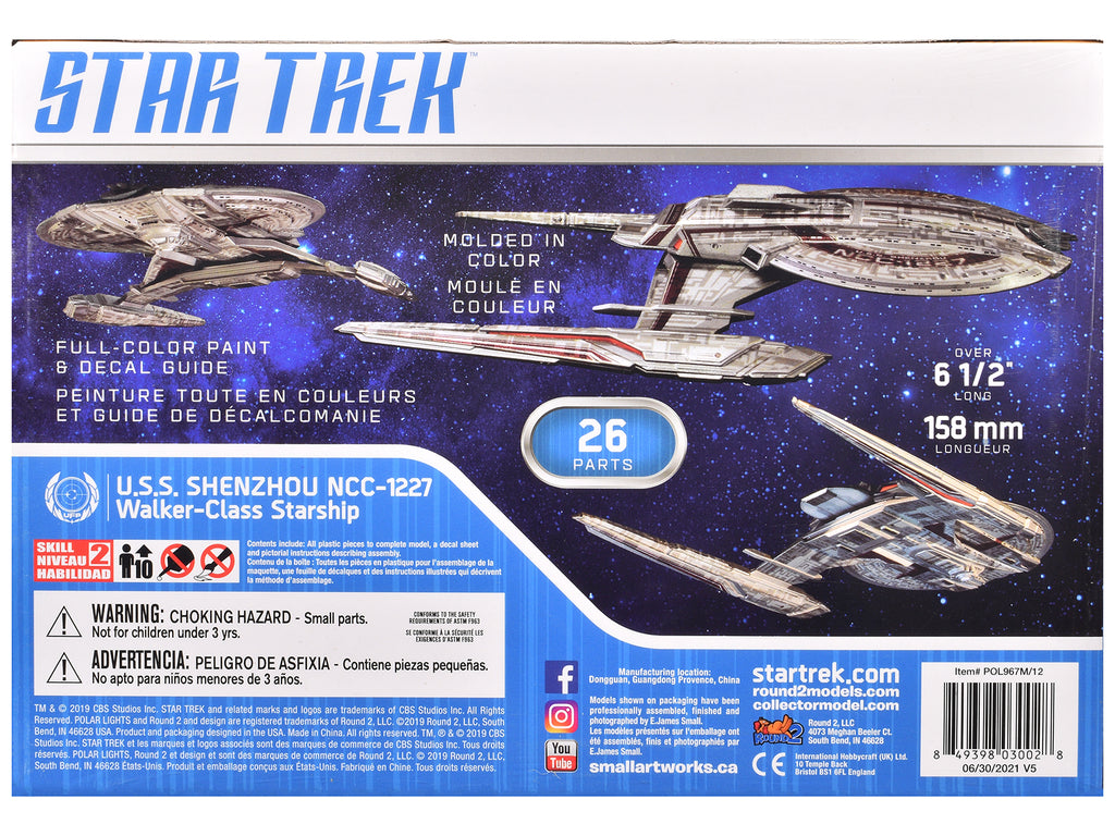 Skill 2 Snap Model Kit U.S.S. Shenzhou NCC-1227 Spacecraft "Star Trek: Discovery" (2017-2024) TV Series 1/2500 Scale Model by Polar Lights - image 4
