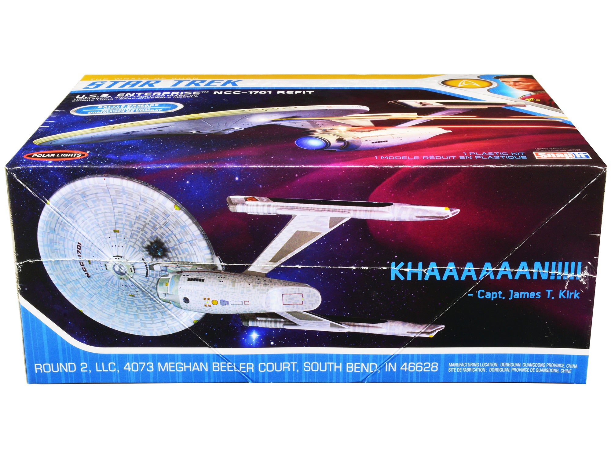 Skill 2 Snap Model Kit U.S.S. Enterprise NCC-1701 Refit Spaceship "Star Trek II: The Wrath of Khan" (1982) Movie 1/1000 Scale Model by Polar Lights - image 2