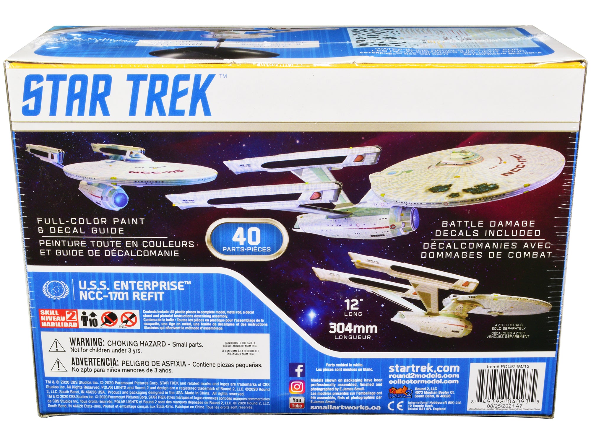 Skill 2 Snap Model Kit U.S.S. Enterprise NCC-1701 Refit Spaceship "Star Trek II: The Wrath of Khan" (1982) Movie 1/1000 Scale Model by Polar Lights - image 4