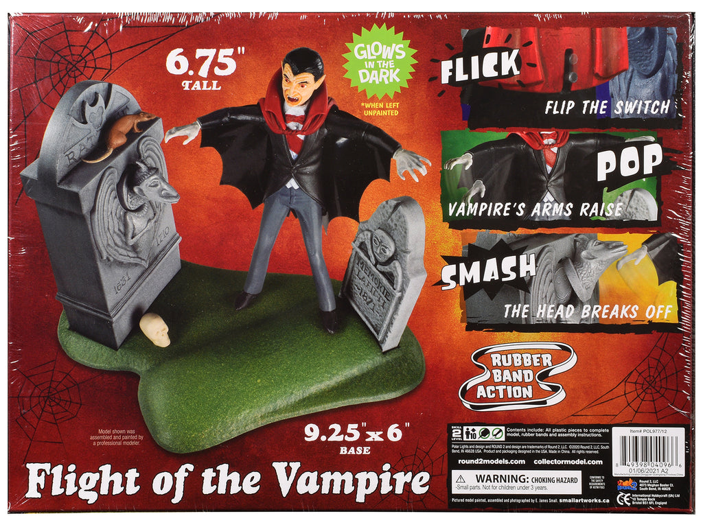 Skill 2 Model Kit Haunted Manor "Flight of the Vampire" Diorama Set 1/12 Scale Model by Polar Lights - image 3