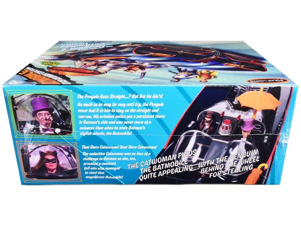 Skill 2 Model Kit 1966 Batmobile "Bad Guy Getaway Edition" with Penguin and Catwoman Figures "Batman" (1966-1968) TV Series 1/25 Scale Model by Polar Lights - image 2