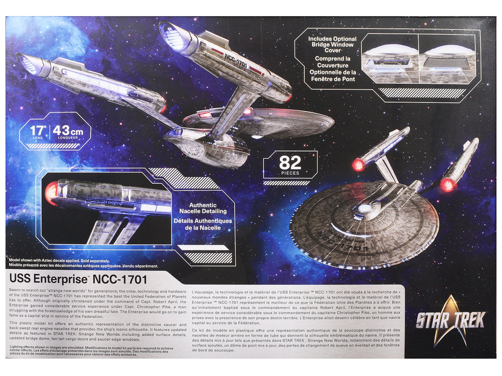 Skill 2 Model Kit USS Enterprise NCC-1701 Spacecraft "Star Trek: Strange New Worlds" (2022-Current) TV Series 1/1000 Scale Model by Polar Lights - image 4