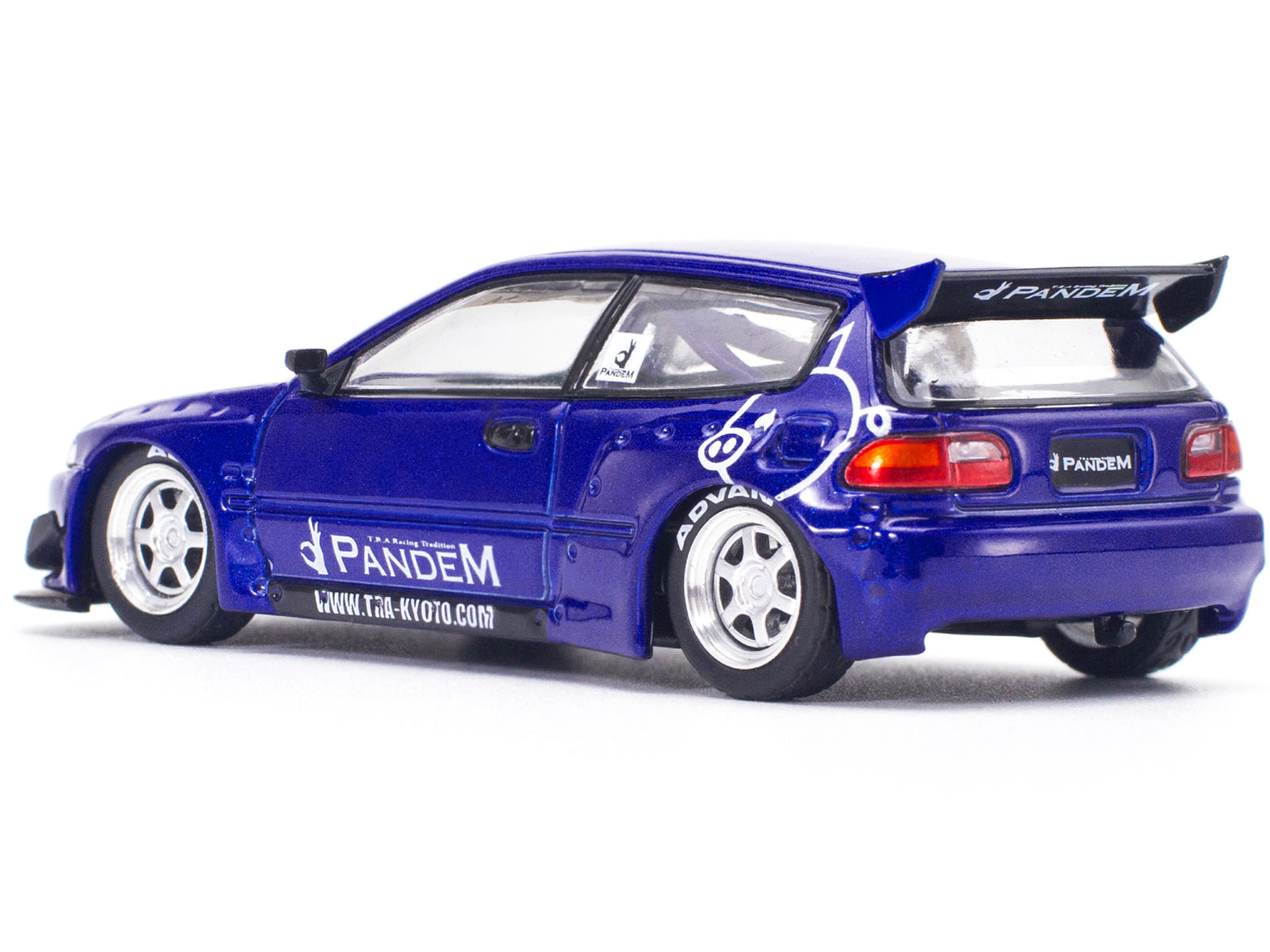 Pandem Civic EG6 RHD (Right Hand Drive) Blue Metallic "Enigma Exclusive Edition" 1/64 Diecast Model Car by Pop Race - image 3
